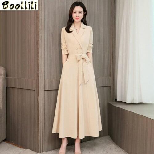 Long Office Dress Korean Vintage Dress Elegant Womens Dresses Spring Summer Dress Women Clothes 2020 OL Formal Vestidos