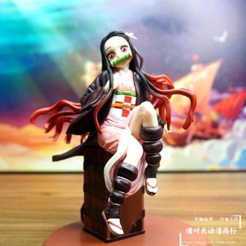 Devils Blade Action Figure dolls Tanjirou Nezuko Demon Slayer PVC BackPack Anime Figures Collectible Model Toys Decoration