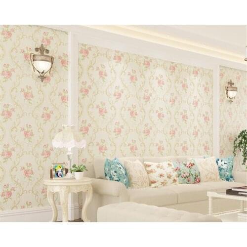 Beibehang European 3d pattern wallpaper Seiko pastoral non-woven wallpaper Living room bedroom hotel wallpaper mural decoration
