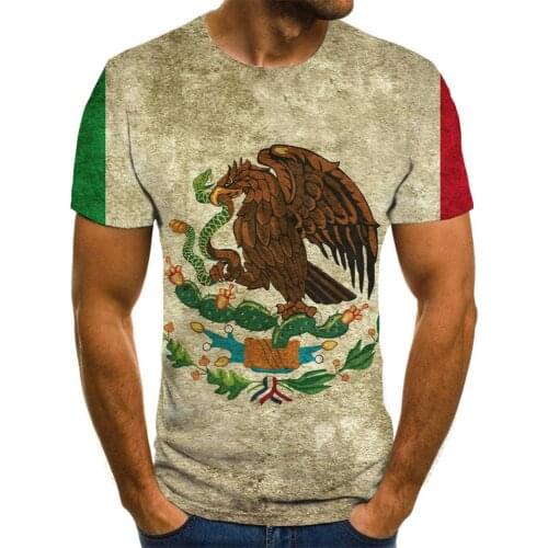 Giyu Brand Mexico T-shirt Men National Flag Tshirts Casual Animal Tshirt Printed Eagle Anime Clothes Short Sleeve Punk Rock Cool