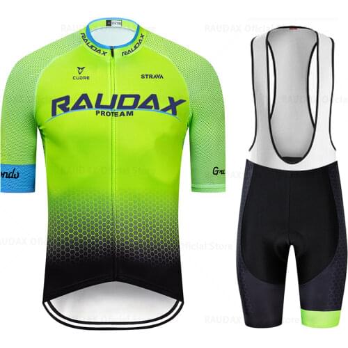 2021 Raudax Summer Cycling Jersey Set Pro Team Strava Cycling Clothing Suit MTB Bib Shorts Men Bike Ropa Ciclismo Hombre