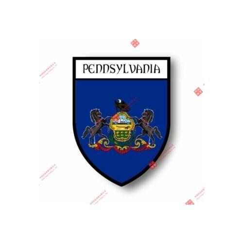 Hot Sell Personality Stickers Decal Souvenir Vinyl Car Shield City Flag World Crest Usa Pennsylvania for Motorcycle