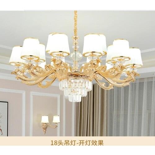 European style living room chandelier modern minimalist atmosphere home crystal zinc alloy dining room bedroom new lamps