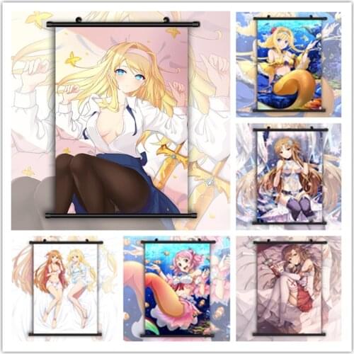 Sword Art Online Alice Schuberg Yuuki Asuna Anime Manga HD Print Wall Poster Scroll