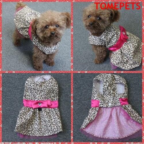 TOMEPETS Puppy cute dog Tutu dress Princess with leopard print for small doggie doggy skirt for summer skirt