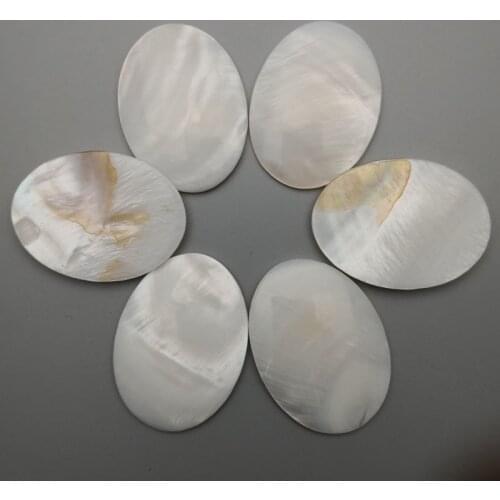 Fashion natural stone shell beads for Jewelry making oval cabochon 30x40MM 12pcs/lot charm gift ring accessories Free shipping