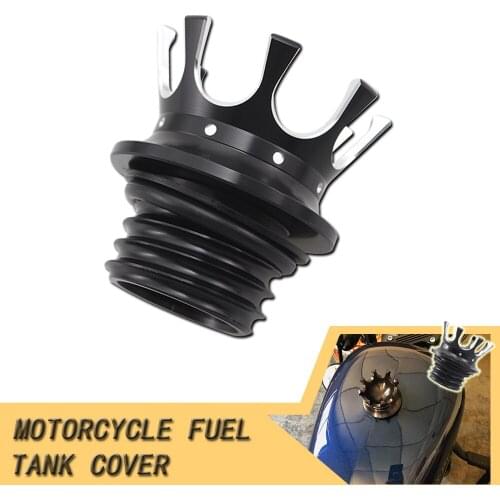 Motorcycle Black Flush Right-hand Thread Reservoir Crown Vent Fuel Tank Gas Cap Cover For Harley Sportster Dyna Softail Touring