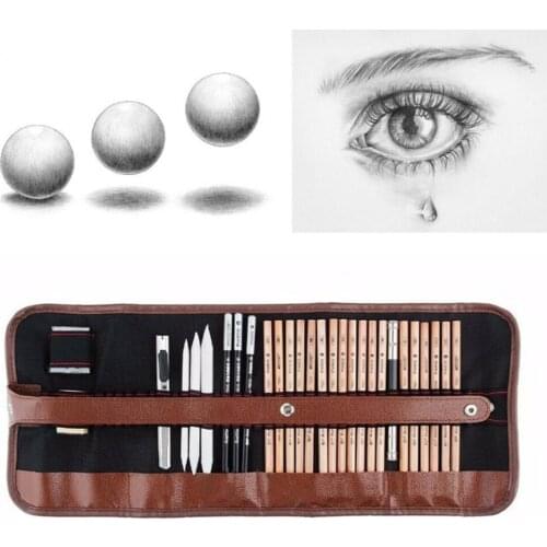 29Pcs sketch pencil set professional sketching drawing sketch bag pen tools children drawing pencil artsupplie painting 2b4 D3N6