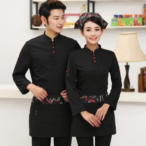 Hotel Waitress Autumn Winter Work Wear Long Sleeves Women Restaurant Uniform Cafe Teahouse Overalls Hot Pot Shop Men Shirt H2317