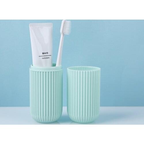 Magic glue easy to open and close use travel toothbrush wash mouthwash cup portable set creative mouth brush box toothbrush with