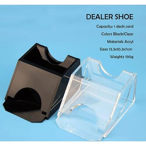 Professional High-end Licensing Machine Poker Dealer Texas Holdem Black Transparent Blackjack Dealing Shoe Dealer