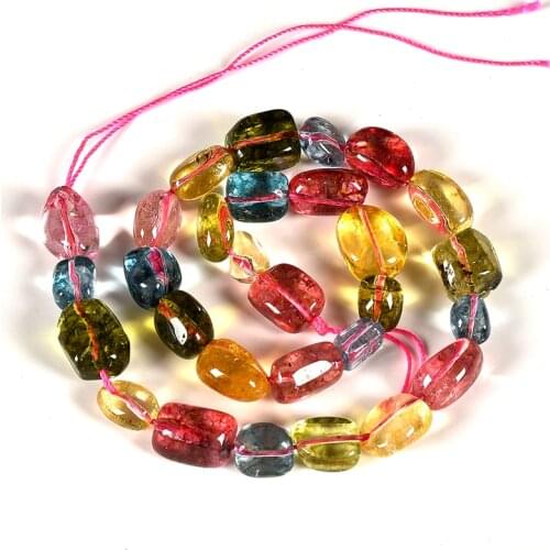 Transparent Crystal 8-15mm Imitation Tourmaline Quartz Loose Beads For Diy jewelry Making 15inch H230