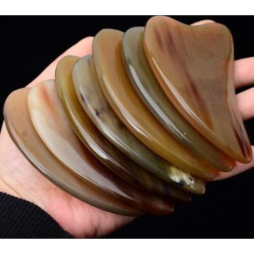 Natural Ox Horn Gua Sha Board Gouache Scraper Face Massager Facial Lift Neck Body Scraping Massage Beauty Tools Physical Therapy