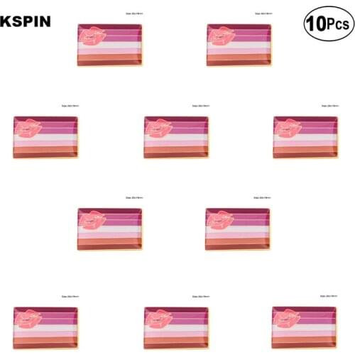 Lipstick Lesbian Flag Lapel Pin Flag badge Brooch Pins Badges 10Pcs a Lot