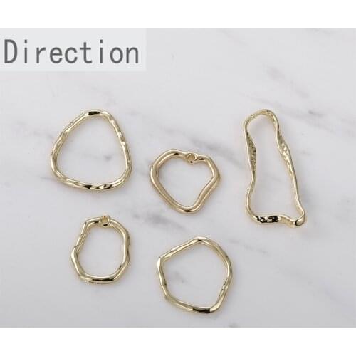 Alloy baroque irregular oval peach heart drop hollow frame pendant earring material earring accessories