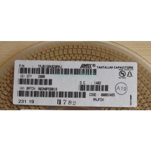 TAJB156K020RNJ CAP TANT 15UF 20V 10% 1210 Tantalum Capacitors Size B 100pcs