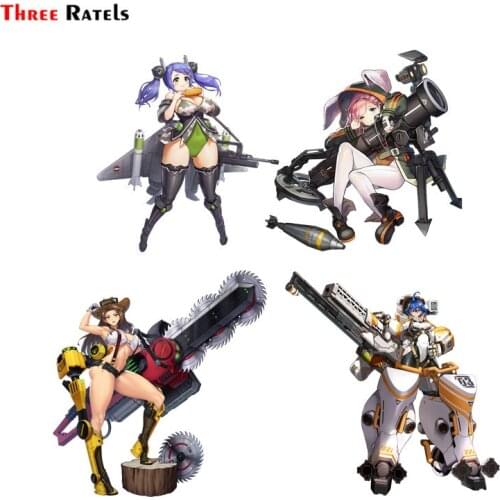 Three Ratels F34 Anime Game Sex Girl With Weapon Last Origin Car Vinyl Sticker Skateboard Decal