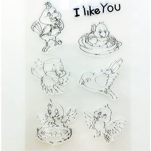 YLCS455 Birds Silicone Clear Stamps For Scrapbooking DIY Photo Album Cards Decoration Craft Transparent Stamp Clear Stamp New