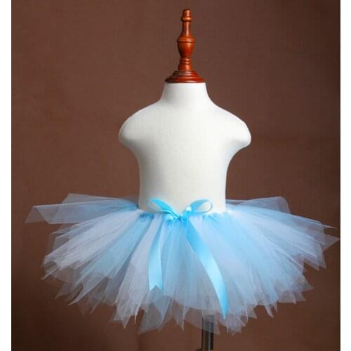Baby Girls Blue/White Tutu Skirt Baby Birthday Party Fluffy Tutu Skirt Newborn Photograph Prop Costume Summer Girl Short Skirt