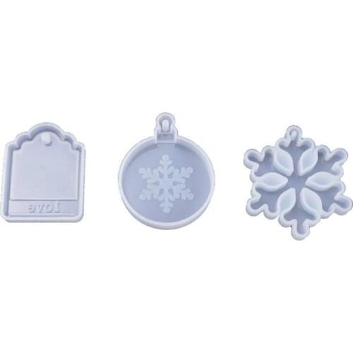 1Pcs Christmas Snowflake Pattern Silicone Mold Christmas Supplies Mould Hangtag Molds Snowflake Molds Accessories Easy To Use