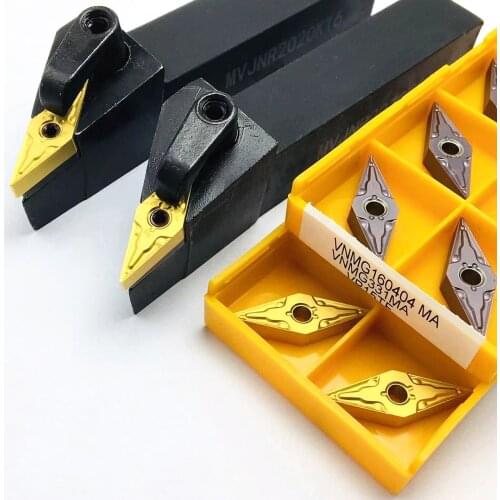 10PCS carbide insert VNMG160404 MA / VNMG160408 MA External turning tool holder MVJNR2020K16 CNC lathe tool holder boring bar