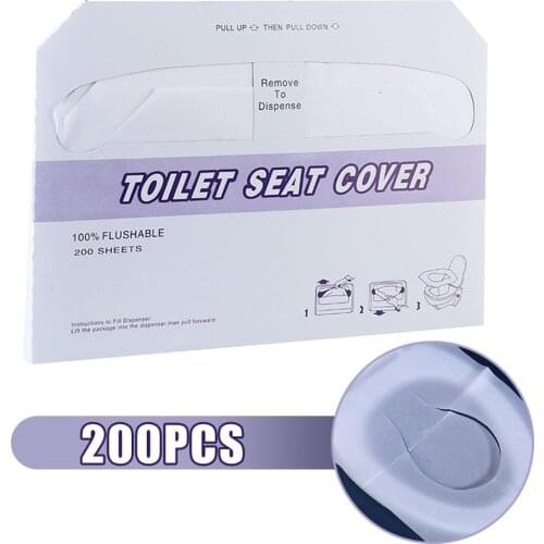 200pcs/lot Portable Disposable Health Toilet Seat Paper Cover Waterproof Toilet Seat Cushion Native Wood Pulp for Out Traveling