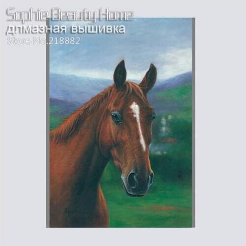 2018 Hot Sale Diamond Mosaic Horse On Grassland Embroidery Hobby Icon Cloth Needlework Rhinestone Cross Stitch Beadwork Kit