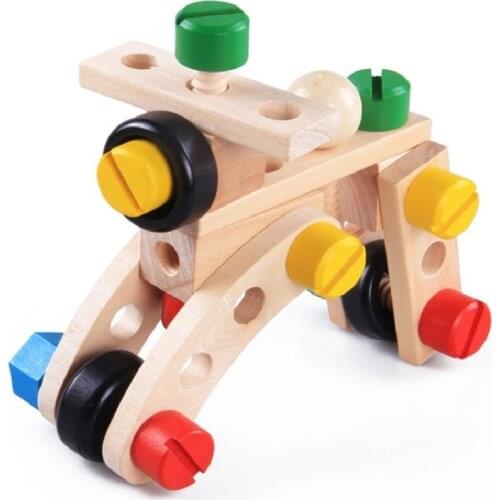 ASSOT Wooden Toys For Kids 30 Pieces Disassembly Assembly Screw Building Blocks Wooden Magnetic Toys Children 3D Car Learning