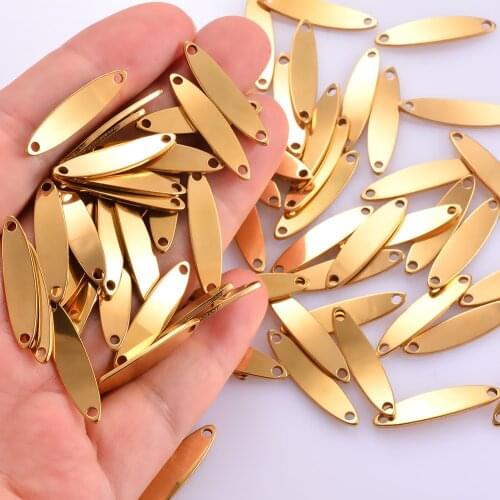 20pcs Stainless Steel Bracelet Charm 2 Hole Oval Blank Connector Diy Jewelry Making Bangle Connector Accessory Hypoallergenic