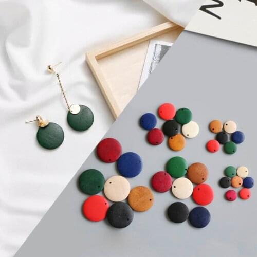20pcs 15/20/30mm Natural Wood Flat Round Beads Earring Pendant For Jewelry Making Women Earring Bracelet Findings DIY Accessory