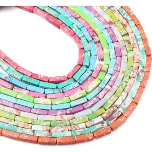 Natural Stone Rectangular Scattered bead agates string Beads for Jewelry Making DIY Necklace Bracelet Accessories size 4x130mm