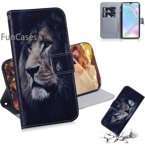 Animal Book Cases For hoesje Huawei P30 Pro Portable PU Leather Flip Case Accessory sFor Huawei telefoon P30 Plus + Lite