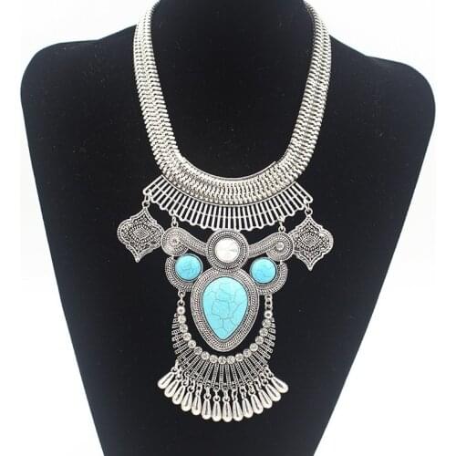 Designer New Sell Fashion Retro Style Stones Stones Crystal Pendants Choker Necklace Statement Jewelry Women