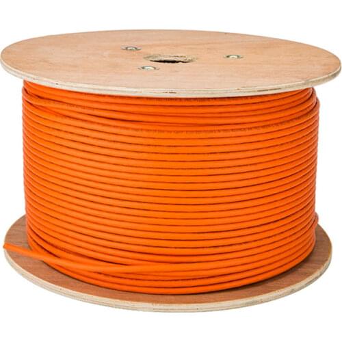 Cat 7 Ethernet Network Wire LSZH 10G 600MHz Orange Cat7 SFTP Installation Cable 23AWG 0.57mm Pure Copper Wires Double Shield