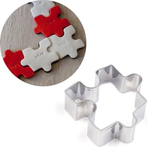 Large Square Puzzle Shape Stainless Steel Cutting Biscuit Mould Cake Moulds Fruit Sugar Mold Baking Tools