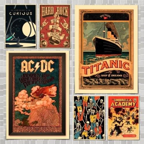 Movie Illustration Poster Wall Stickers For Home Room Bar Decor Art