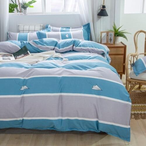 Classic Stripe Bedding Set Quilt Cover Pillowcase Duvet Cover Sets Blue King Queen Double Single Full Bed Linens Home Textile