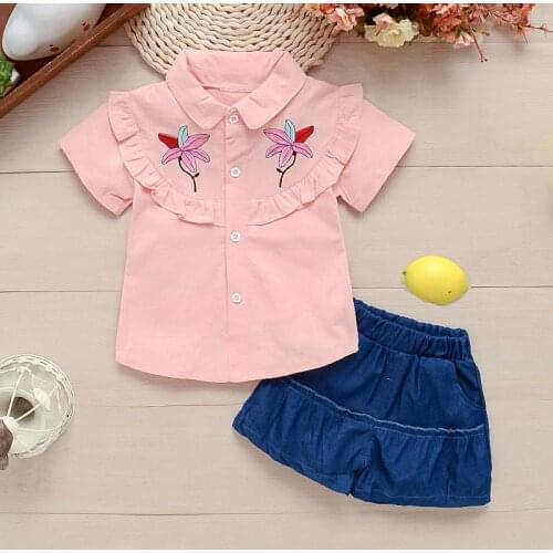 Girls Clothes Set 2021 New Summer T-shirt + Print Bow Shorts for Girl Kids Clothes Children Clothing 1-4Years