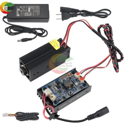 12V laser module with power supply and cooling fan American plug industrial DIY engraving machine equipment 5W laser standard