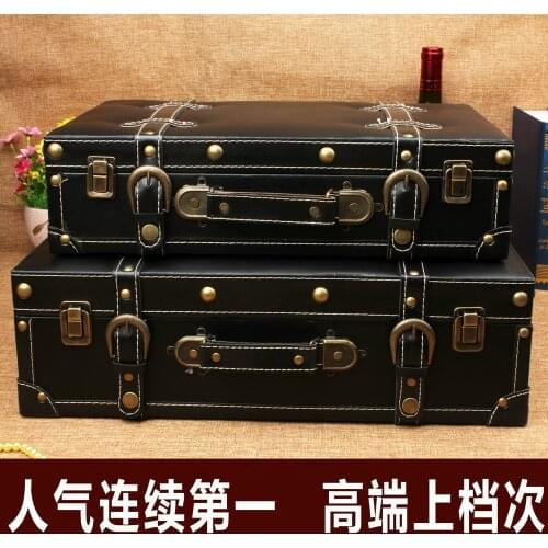 Hot vintage leather suitcase storage storage box factory sales wedding photography window display software installed props