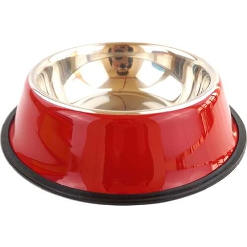 Pet Bowl Stainless Steel Non-slip Pet Feeder Bowl Pet Water Bowl for Dogs Cats