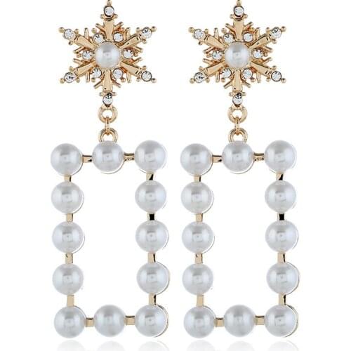 Fashion Boho Crystal Earrings For Women New Rhinestone Statement Pearl Drop Earrings Bijoux Wholesale