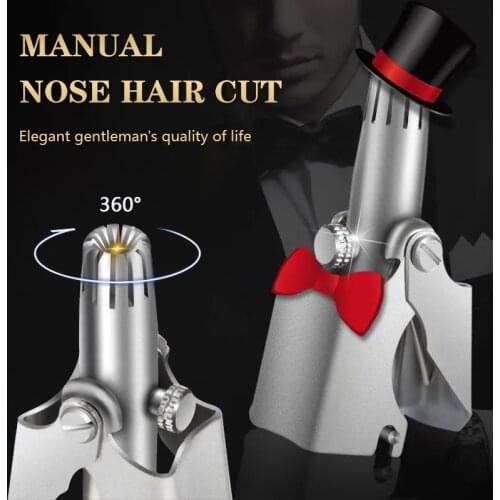 Nose Trimmer for Men Stainless Steel Manual Trimmer for Nose Vibrissa Razor Shaver Washable Portable Nose Ear Hair Trimmer