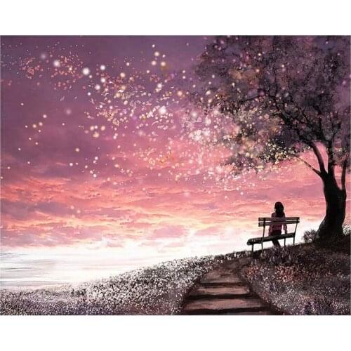 Digital Canvas Painting Acrylic Oil Painting Kit to Draw Adult and Childrens Painting Pictures By Number Romantic Girl