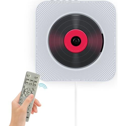 Wall Mounted CD Player Surround Sound FM Radio Bluetooth USB MP3 Disk Portable Music Player Remote Control Home Stereo Speaker