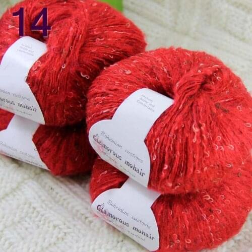 Sale 4ballsX50gr Luxury Fluffy Soft NEW MOHAIR Shawls Hand Knit Crochet Yarn Red 825-14-4