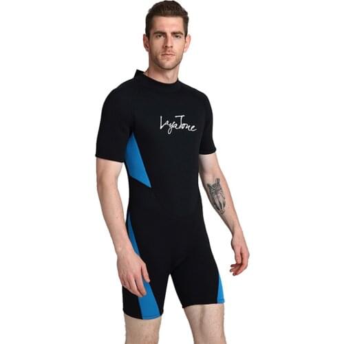 Layatone New 3MM Diving Suit One-Piece Short-Sleeved Surfing Suit UV Protection Sunscreen Snorkeling Suit Mens Diving Suit