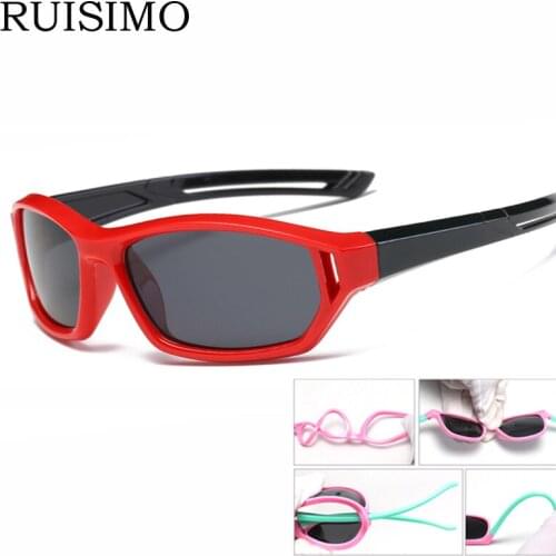 Rubber Frame Polarized Kids Sunglasses Flexible Child Baby Safety Coating Sun Glasses UV400 Eyewear Shades Infant retro de sol