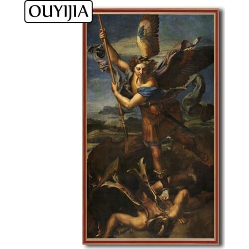 OUYIJIA Atr Oil Rafael Angel Christ Religion Archangel 5D DIY Diamond Painting Embroidery Diamond Rhinestone Mosaic Decoration