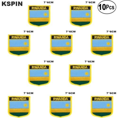 Rwanda Flag Embroidery Patches Iron on Saw on Transfer patches Sewing Applications for Clothes in Home&Garden